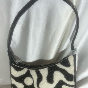 Black and White Patterned Women's Bag